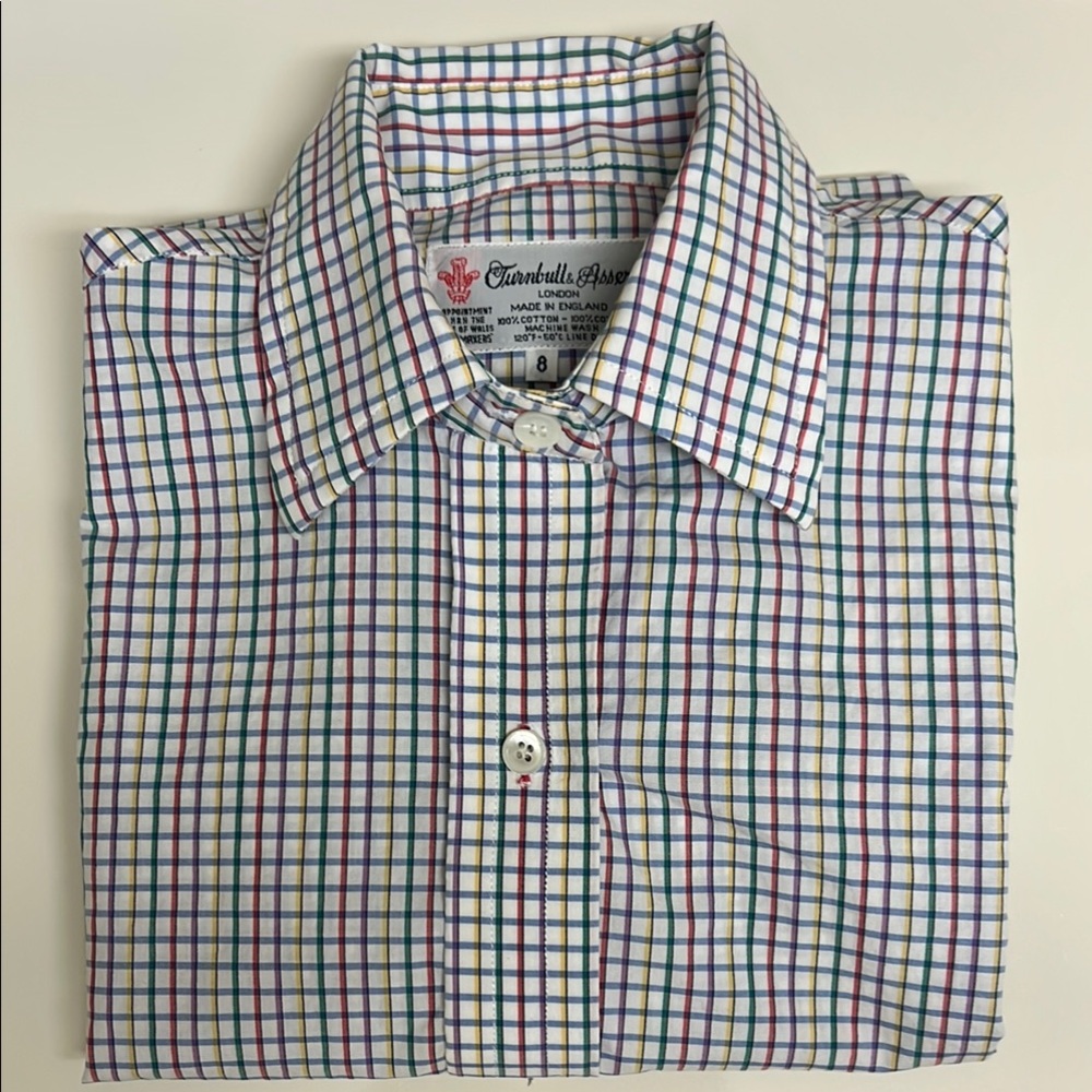 Turnbull & Asser Red and Blue Casual Button Down Shirt